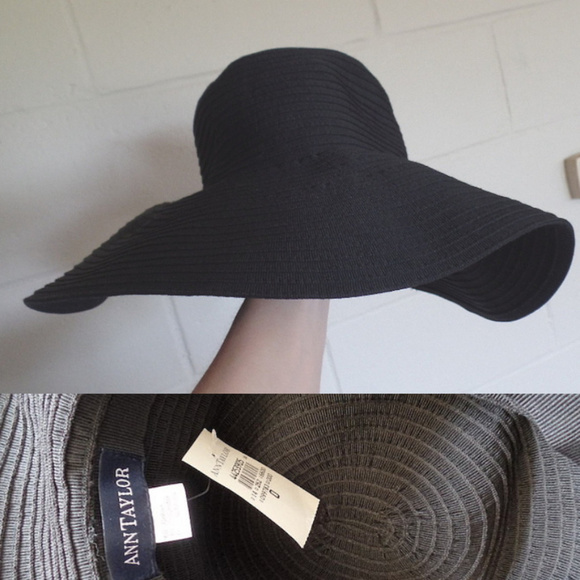 Ann Taylor Accessories - NWT ANN TAYLOR Black Wide Brim Sun Hat Ann Taylor Accessories - NWT ANN TAYLOR Black Wide Brim Sun Hat